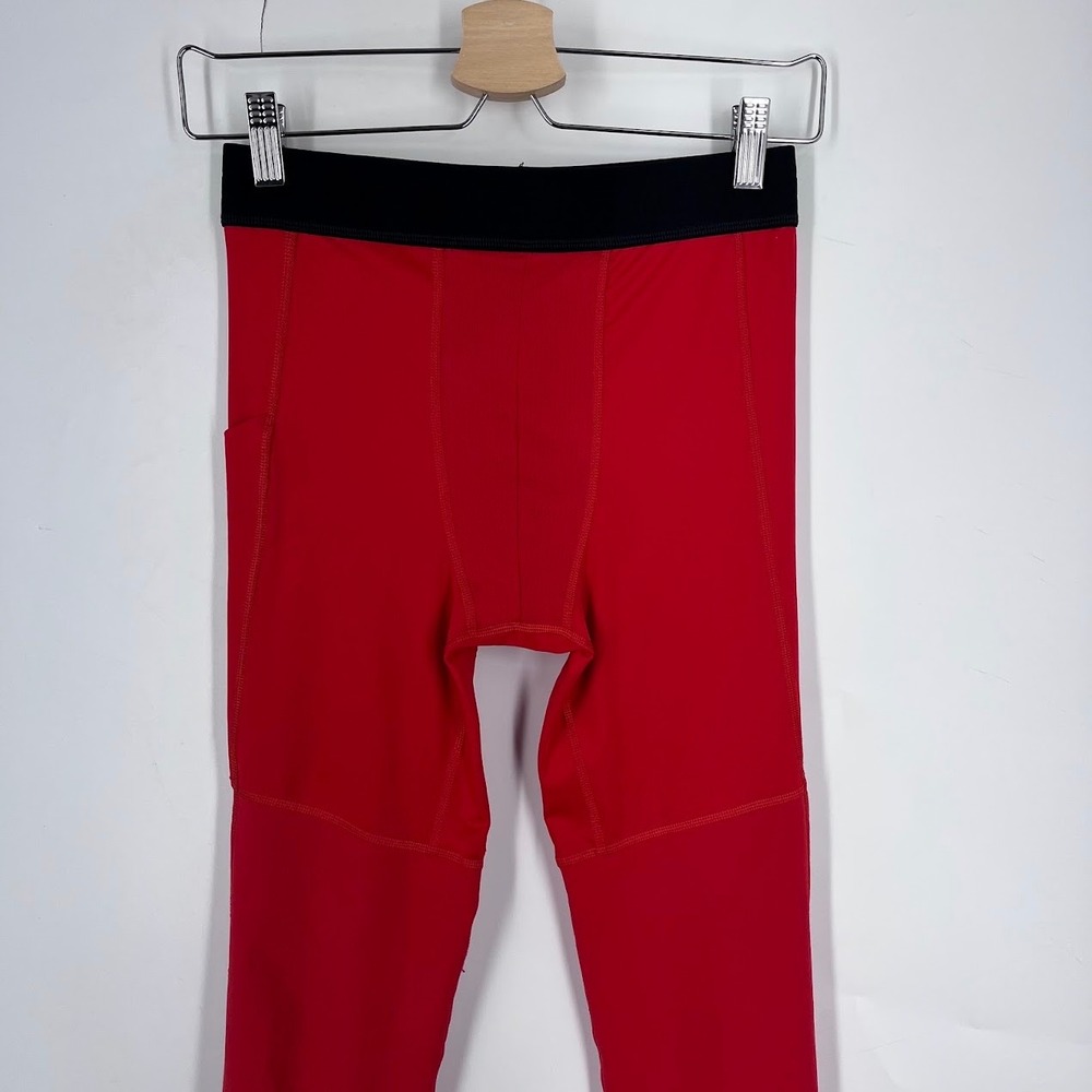 Nike Pro Dri-FIT Kids Red Compression Leggings Tight Fit Large Pockets 445591 - Picture 3 of 14